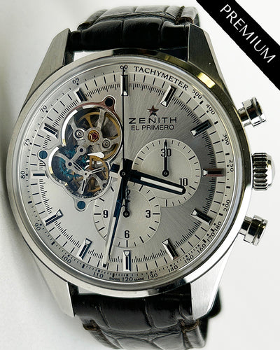 No Reserve - 2018 Zenith El Primero Chronomaster 42MM Silver Dial Leather Strap (03.2040.4061/01.C494)