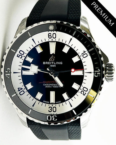 No Reserve - 2024 Breitling Superocean 42MM Black Dial Rubber Strap (A17375211B1S1)