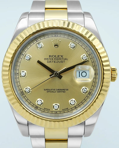 2014 Rolex Datejust II 41MM Champagne Dial Two-Tone Oyster Bracelet (116333)