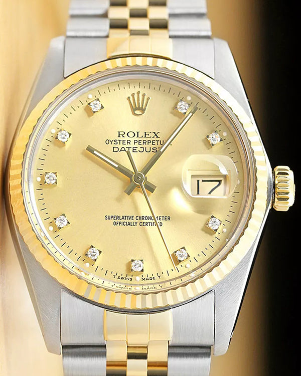 Rolex Datejust 36MM Champagne Dial Two-Tone Jubilee Bracelet (16013)