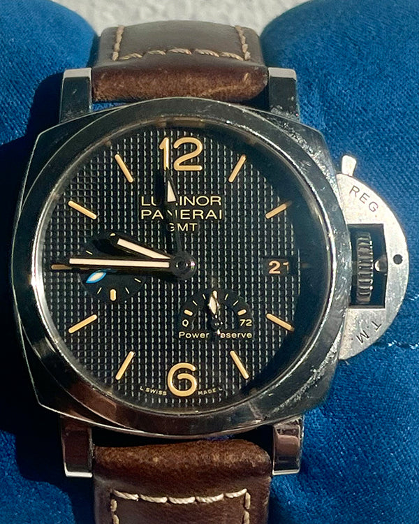 Panerai Luminor 1950 3 Days GMT 42MM Black Dial Leather Strap (PAM01537)