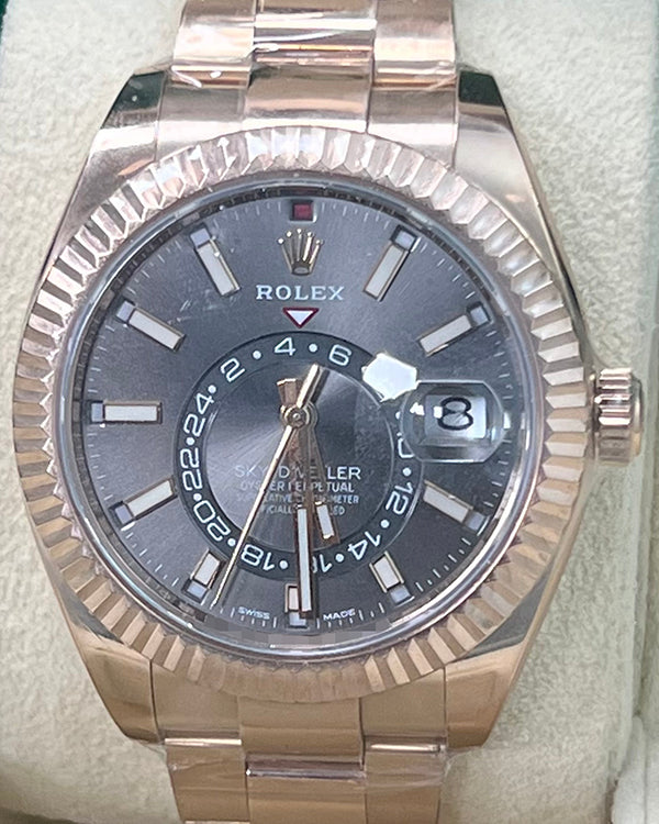 2020 Rolex Sky-Dweller 42MM Slate Dial Rose Gold Bracelet (326935)