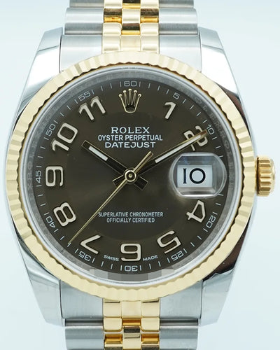 2017 Rolex Datejust 36MM Chocolate Dial Two-Tone Jubilee Bracelet (116233)