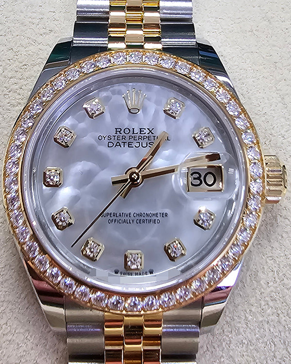 2024 Rolex Lady Datejust 28MM White Mother of Pearl Dial Two-Tone Jubilee Bracelet (279383RBR)