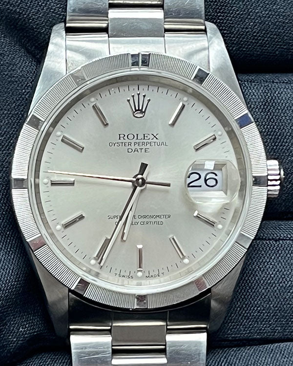 Rolex Oyster Perpetual Date 34MM Silver Dial Oyster Bracelet (15210)