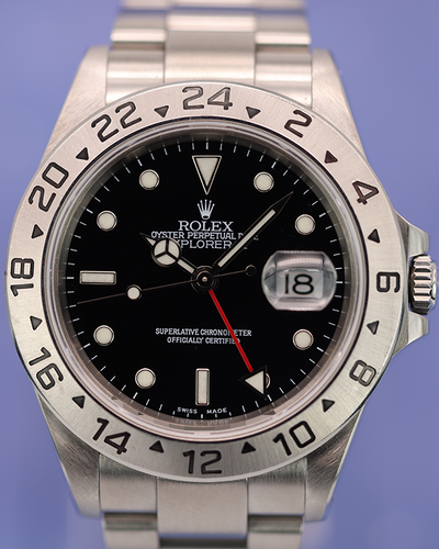 2002 (Y Serial) Rolex Explorer II 40MM Black Dial Oyster Bracelet (16570)