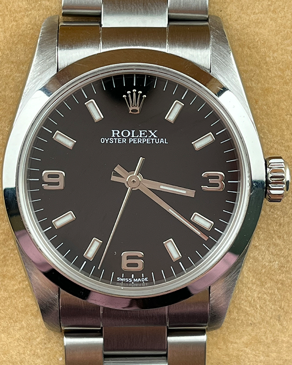 Rolex Oyster Perpetual 31MM Black Dial Oyster Bracelet (77080)