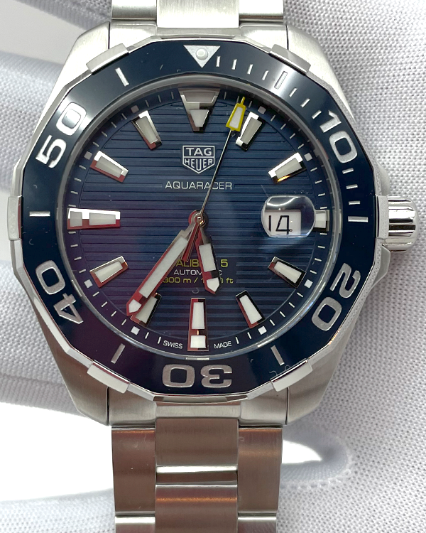 No Reserve - 2021 TAG Heuer Aquaracer 300M 43MM Blue Dial Steel Bracelet (WAY201B.BA0927)