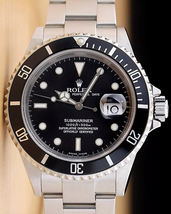 Rolex Submariner Date 40MM Black Dial Oyster Bracelet (16610T)