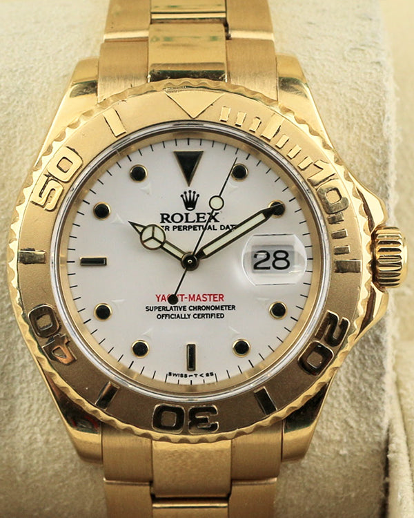 2000 (P Serial) Rolex Yacht-Master 40MM White Dial Yellow Gold Bracelet (16628)