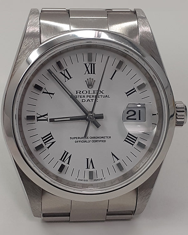 Rolex Oyster Perpetual Date 34MM White Dial Jubilee Bracelet (15200)