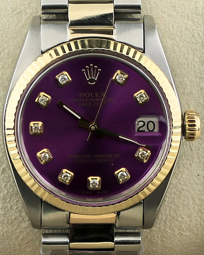 1982 (7.2 Mil Serial) Rolex Datejust 31MM Aftermarket Purple Dial Two-Tone Bracelet (6824)