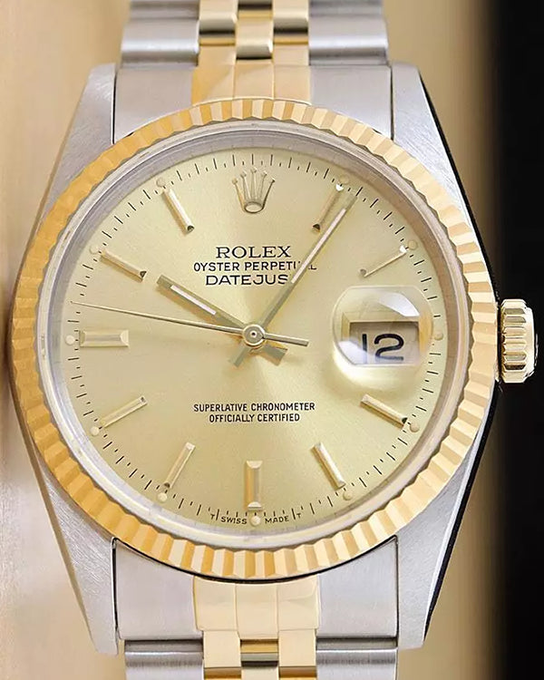 Rolex Datejust 36MM Champagne Dial Two-Tone Jubilee Bracelet (16233)