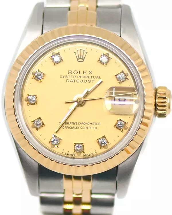 Rolex Lady-Datejust 26MM Champagne Dial Two-Tone Jubilee Bracelet (69173)