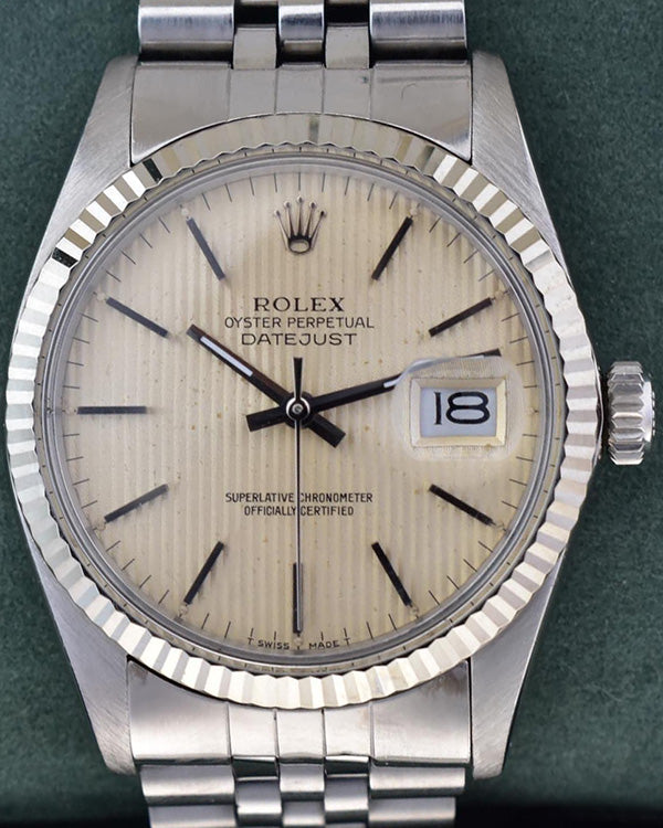 Rolex Datejust 36MM Silver Tapestry Dial Jubilee Bracelet (16014)