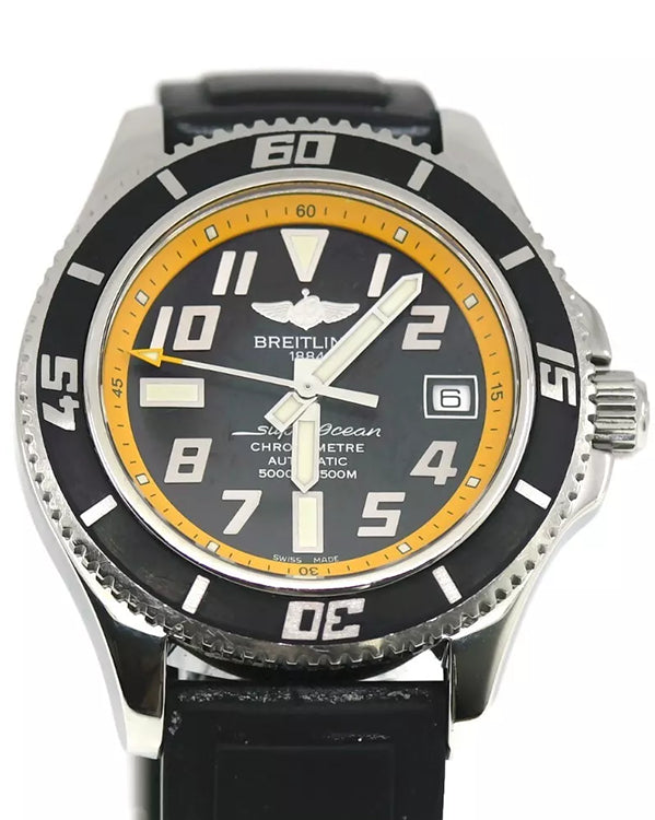 Breitling Superocean 42MM Black Dial Rubber Strap  (A17364)