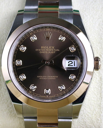 2023 Rolex Datejust 41MM Chocolate Dial Two-Tone Oyster Bracelet (126301)