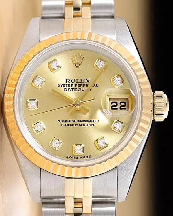 Rolex Lady-Datejust 26MM Champagne Dial Two-Tone Jubilee Bracelet (79173)