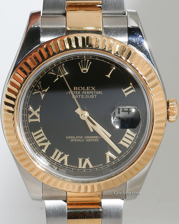 (V Serial) Rolex Datejust II 41MM Black Dial Two-Tone Oyster Bracelet (116333)