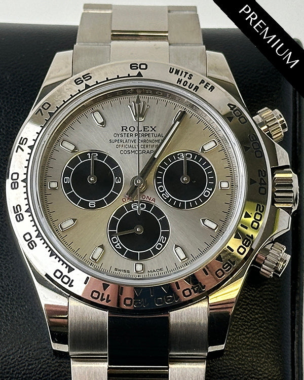 2021 Rolex Cosmograph Daytona 40MM Silver Dial White Gold Oyster Bracelet (116509)