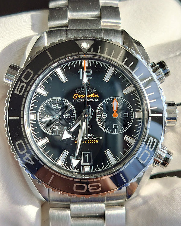 2022 Omega Seamaster Planet Ocean Chronograph 45.5MM Black Dial Steel Bracelet (215.30.46.51.01.001)