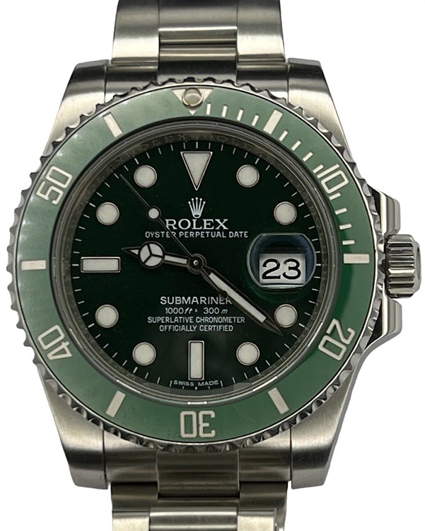 No Reserve - 2016 Rolex Submariner Date "Hulk" 40MM Green Dial Oyster Bracelet (116610LV)