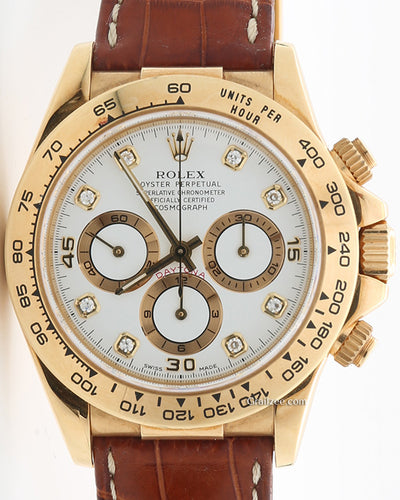 1999 Rolex Cosmograph Daytona 40MM White Dial Leather Strap (16518)