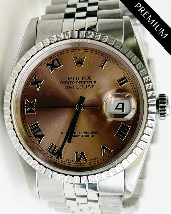 1990 (E-Serial) Rolex Datejust 36MM Salmon Dial Jubilee Bracelet (16220)