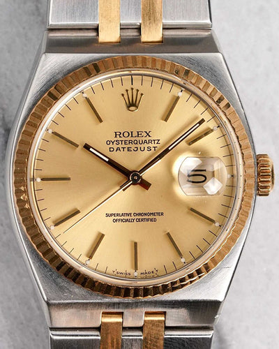 Rolex Datejust Oysterquartz 36MM Quartz Champagne Dial Two-Tone Bracelet (17013)