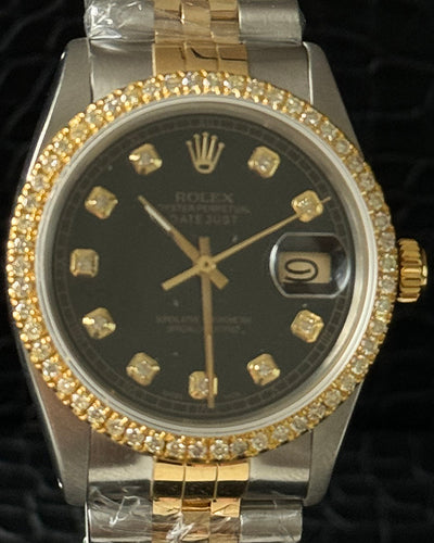 Rolex Datejust 36MM Aftermarket Black Dial Two-Tone Jubilee Bracelet (16013)