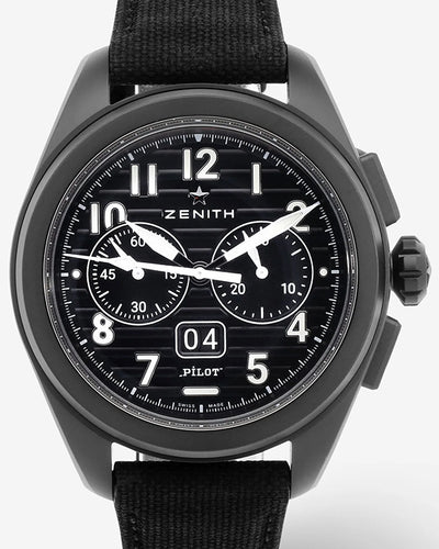 Zenith Pilot Big Date Flyback 42MM Black Dial Rubber Strap (49.4000.3652/21.I001)