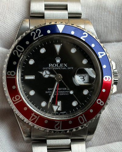 2000 (P Serial) Rolex GMT-Master II "Pepsi" 40MM Black Dial Oyster Bracelet (16710)