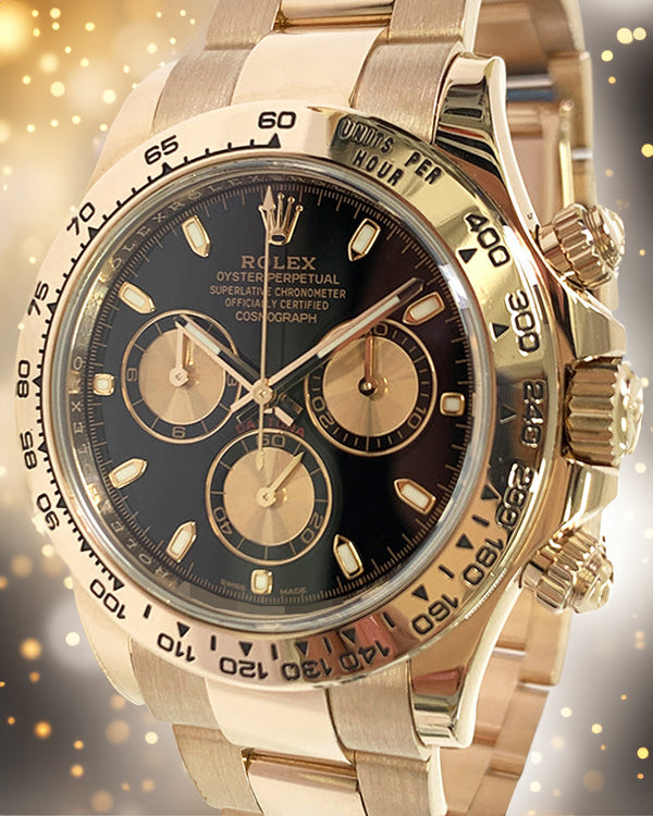 2019 Rolex Cosmograph Daytona 40MM Black Dial Rose Gold Bracelet (116505)