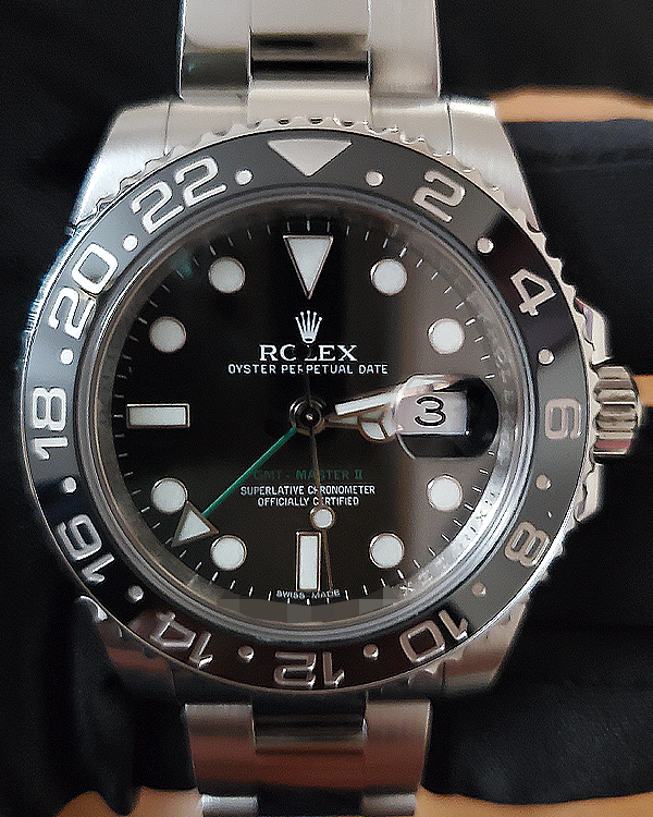 2012 Rolex GMT-Master II 40MM Black Dial Steel Bracelet (116710)