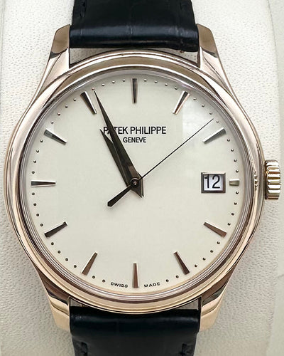 Patek Philippe Calatrava 39MM Champagne Dial Leather Strap (5227R-001)