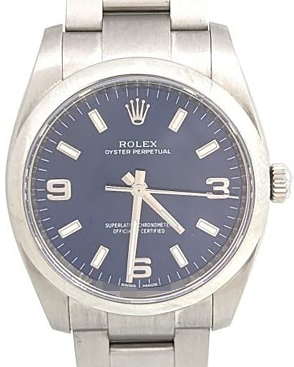 Rolex Oyster Perpetual 34MM Blue Dial Oyster Bracelet (114200)