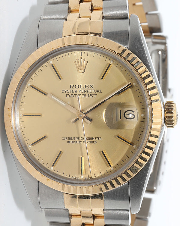 Rolex Datejust 36MM Champagne Dial Two-Tone Jubilee Bracelet (16013)