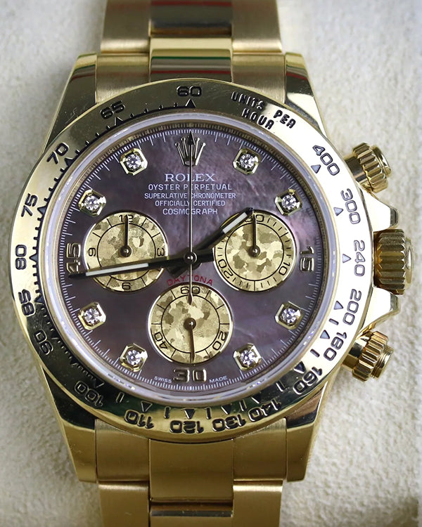 2018 Rolex Cosmograph Daytona 40MM "Tahitian" Mother Of Pearl Dial Yellow Gold Oyster Bracelet (116508)
