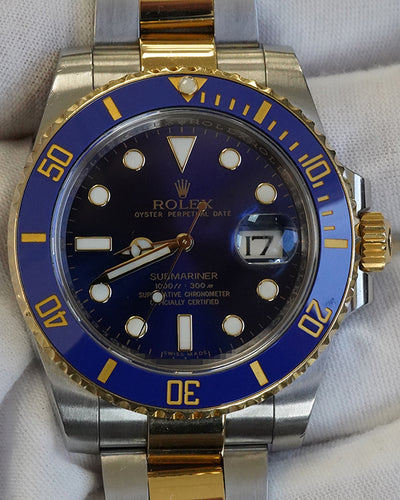 2015 Rolex Submariner Date "Bluesy" 40MM Blue Dial Two-Tone Oyster Bracelet (116613LB)