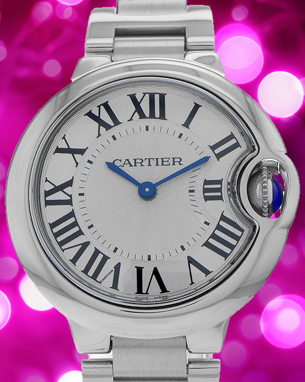 Cartier Ballon Bleu 33MM Silver Dial Steel Bracelet (W6920071)