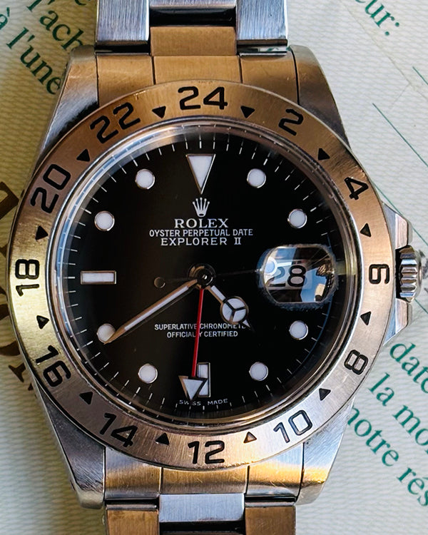 2000 Rolex Explorer II 40MM Black Dial Oyster Bracelet (16570)