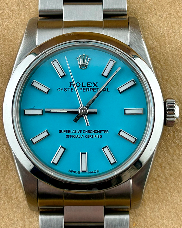 Rolex Oyster Perpetual 31MM Aftermarket Tiffany Blue Dial Oyster Bracelet (67480)