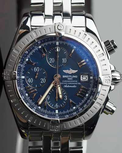 Breitling Chronomat Evolution 44MM Blue Dial Steel Bracelet (A13356)