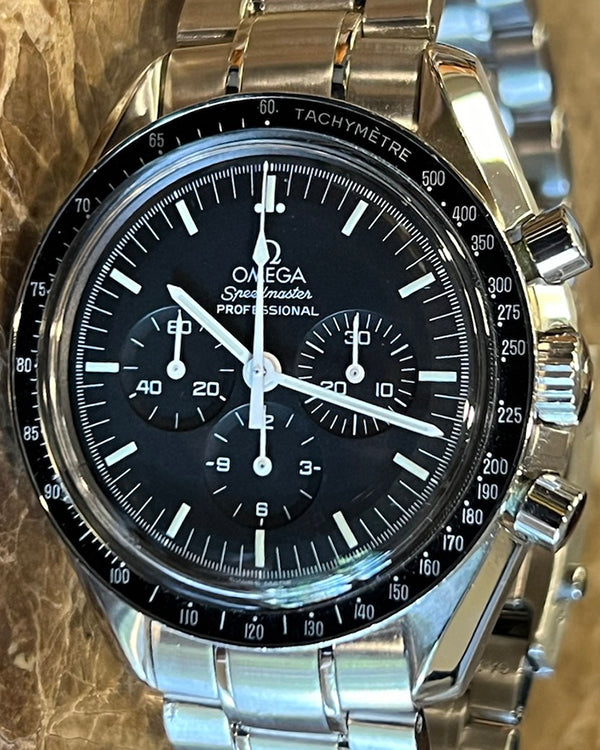 Omega Speedmaster Professional Moonwatch 42MM Black Dial Steel Bracelet (145.022)