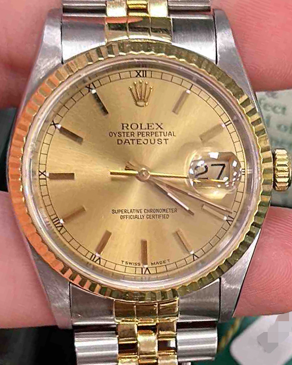 1993 Rolex Datejust 36MM Champagne Dial Two-Tone Jubilee Bracelet (16233)