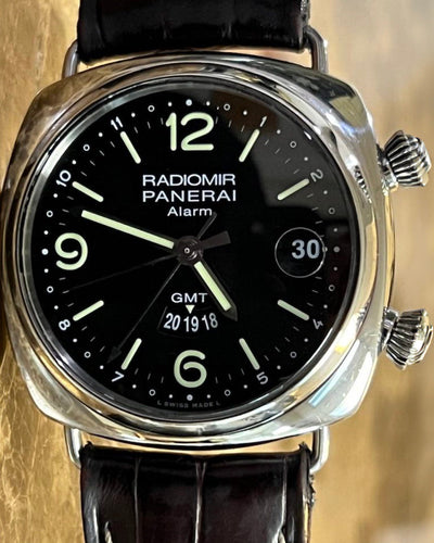 Panerai Radiomir GMT "Alarm" 42MM Black Dial Leather Strap (PAM00355)