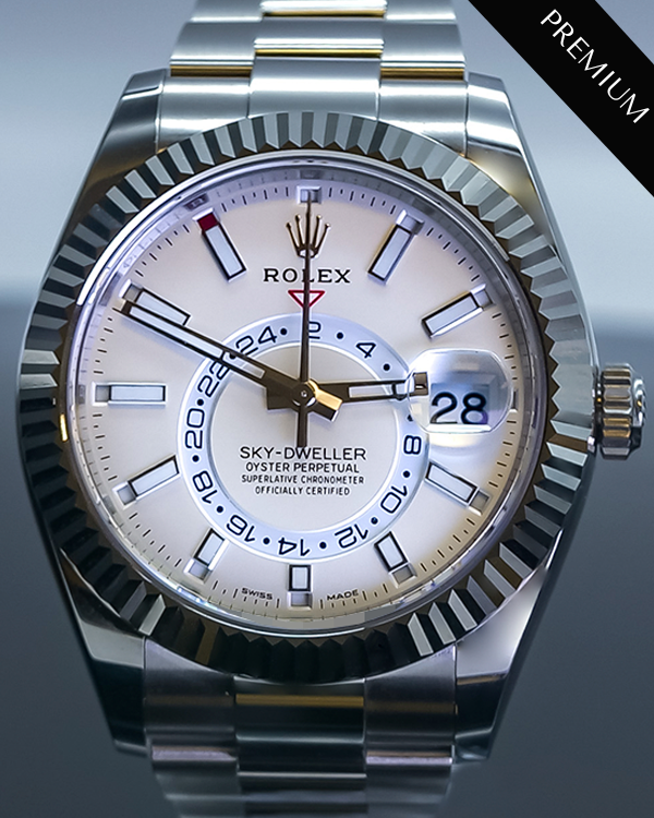 2023 Rolex Sky-Dweller Oystersteel and White Gold White Dial (326934)