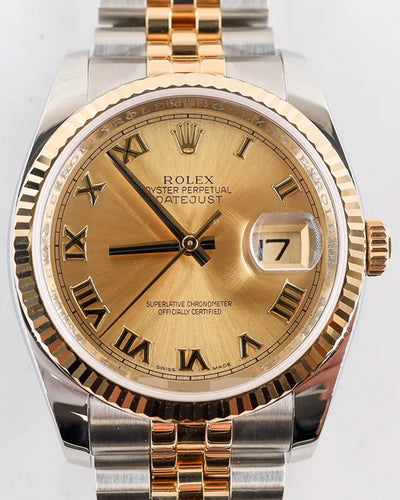 2010 (G Serial) Rolex Datejust 36MM Champagne Dial Two-Tone Jubilee Bracelet (116233)