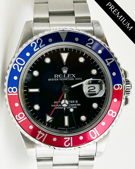1989 (L Serial) Rolex GMT-Master II "Pepsi" 40MM Black Dial Oyster Bracelet (16710)
