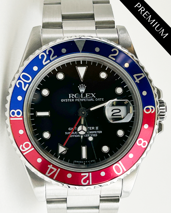 1989 (L Serial) Rolex GMT-Master II "Pepsi" 40MM Black Dial Oyster Bracelet (16710)